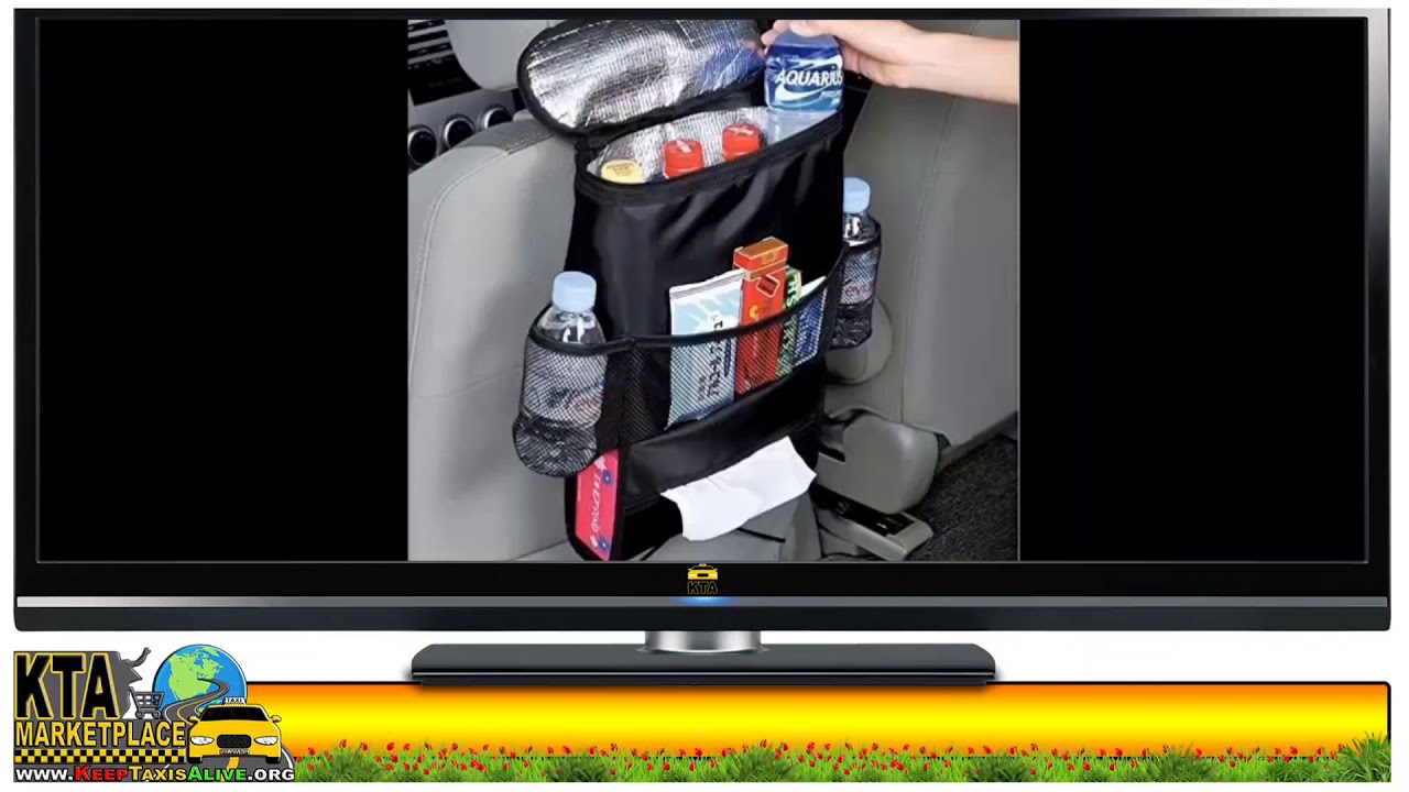 Car Backseat Multi-Function Organizer with Mesh Pockets & a Storage to Keep Food Warm or Drinks Cold