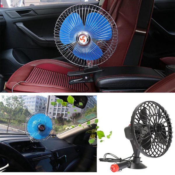 VODOOL 12/24V Portable Car Dashboard Oscillating Clip On Cooling Fan (2 Models)