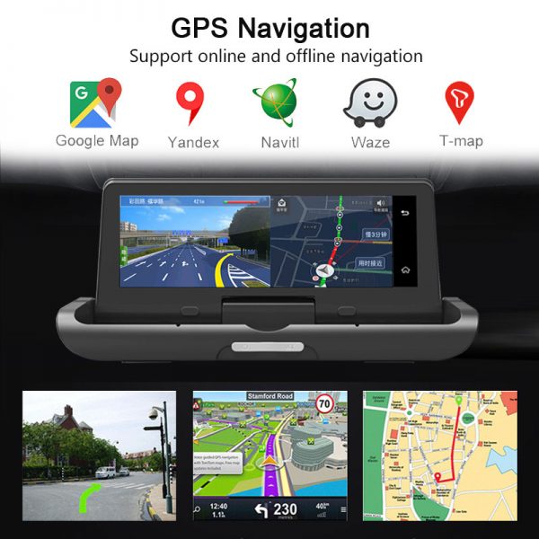 ANSTAR 8'' Touch Screen Dual Lens Car Dash Cam & Android GPS Navigator - Image 3