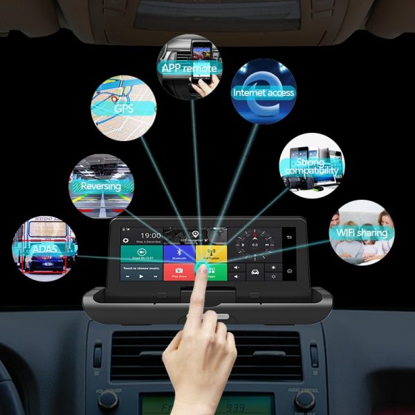 ANSTAR 8'' Touch Screen Dual Lens Car Dash Cam & Android GPS Navigator - Image 2