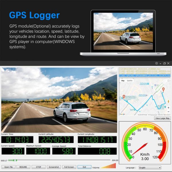RangeTour C10S 360º Rotatable Car Dash Cam with GPS Support - Image 6