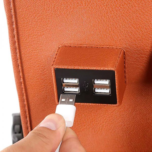 ALLOMN Premium Car Backseat Organizer with 4 USB Charging Ports - Image 4