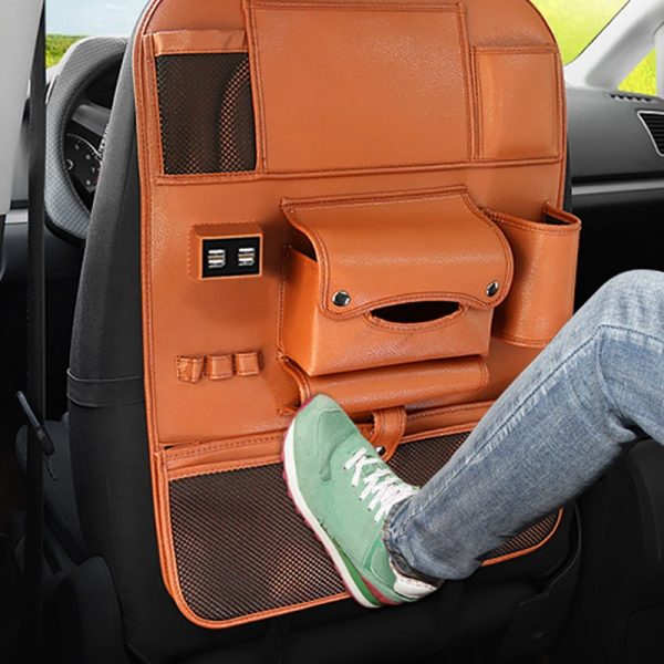 ALLOMN Premium Car Backseat Organizer with 4 USB Charging Ports - Image 5