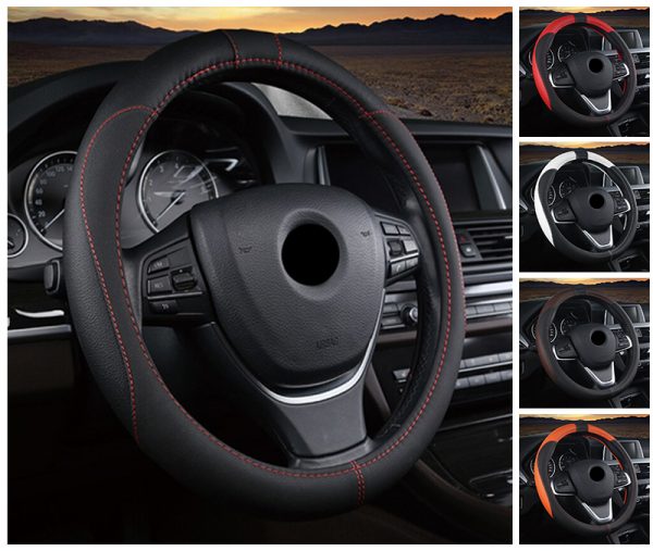 DERMAY Premium Microfiber Leather Steering Wheel Cover