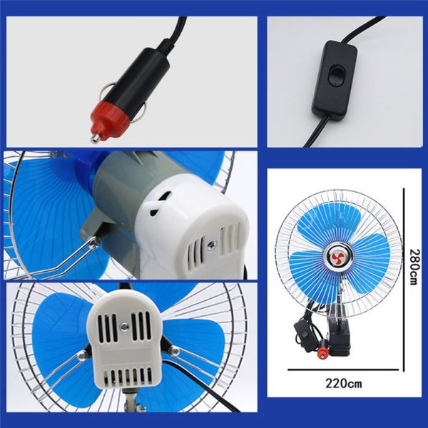 VODOOL 12/24V Portable Car Oscillating Clip-On Cooling Fan (2 Models) - Image 5