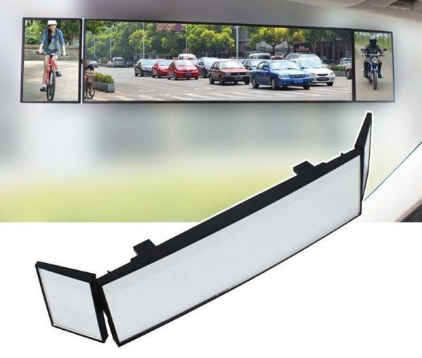 TECHWILL Clip-On Universal Wide Angle Car Rearview Mirror