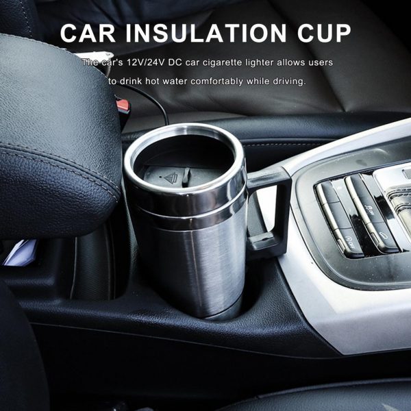 ALIDU 12V Stainless Steel Electric Travel Coffee Mug (10oz/300ml) - Image 2