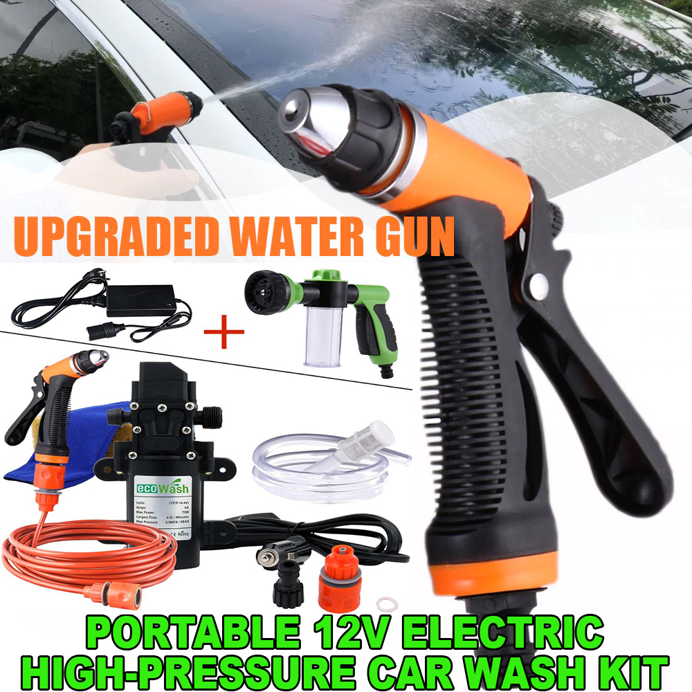 Premium Portable 12V Electric High-Pressure Car Wash Kit