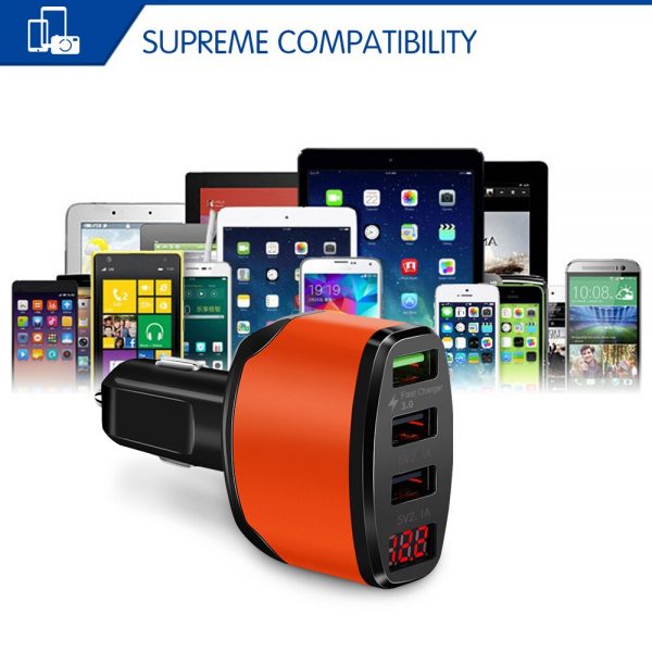 Powstro 3.0 Fast Charging 3-Way USB Mobile Car Charger - Image 2