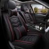 Universal Premium Leather Car Seat Cover with Headrest & Waist Pillows - Image 3