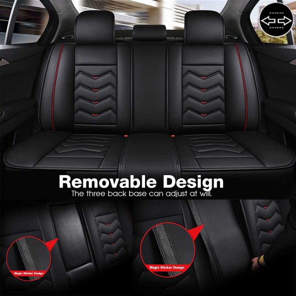 Universal Premium Leather Car Seat Cover with Headrest & Waist Pillows - Image 4