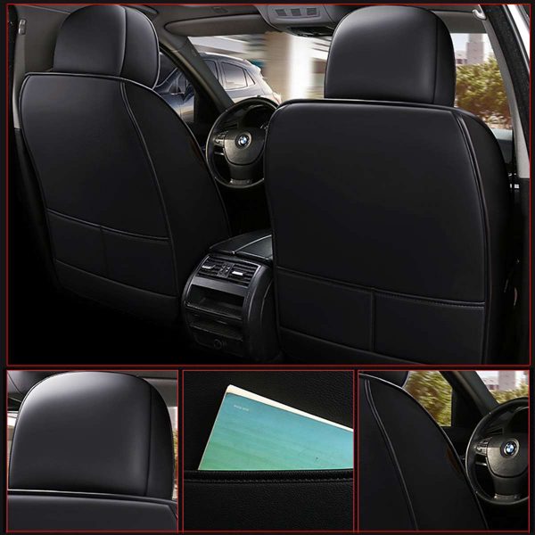 Universal Premium Leather Car Seat Cover with Headrest & Waist Pillows - Image 5