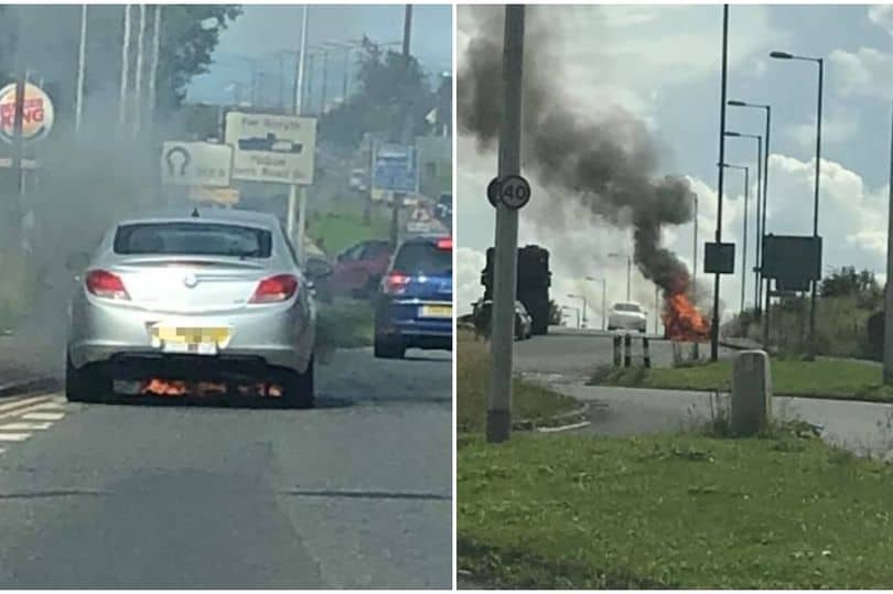 Taxicab bursts into flames near Edinburgh City Bypass