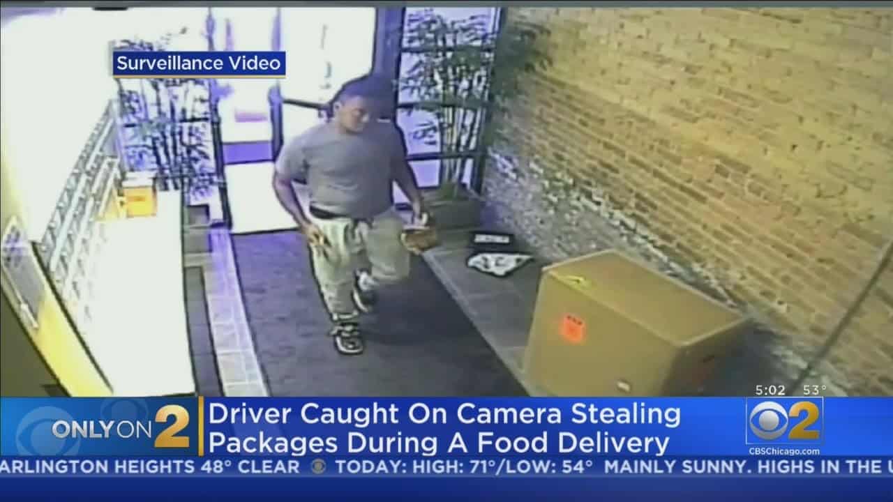 UberEATS driver caught stealing packages from customer (Chicago, IL)