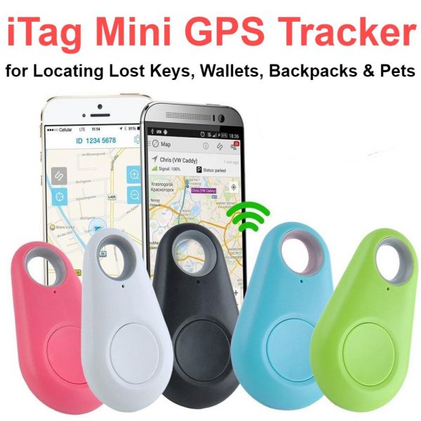 iTag Mini GPS Tracker with Alarm for Locating Lost Pets & Belongings