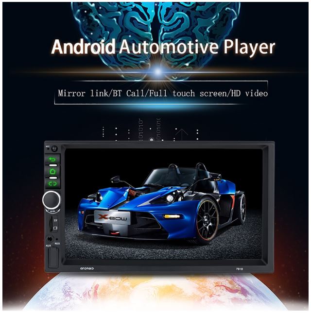 Android 9.1 WiFi Double-Din Car Stereo with GPS Navigation & Reverse Camera