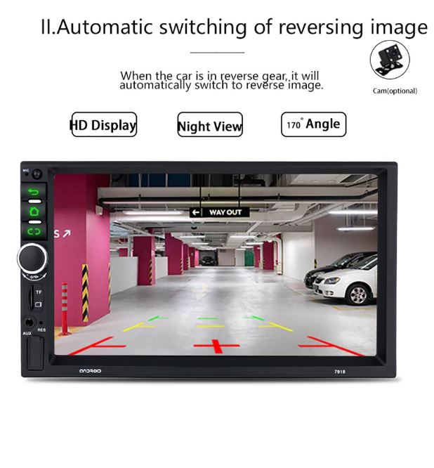 Android 9.1 WiFi Double-Din Car Stereo with GPS Navigation & Reverse Camera