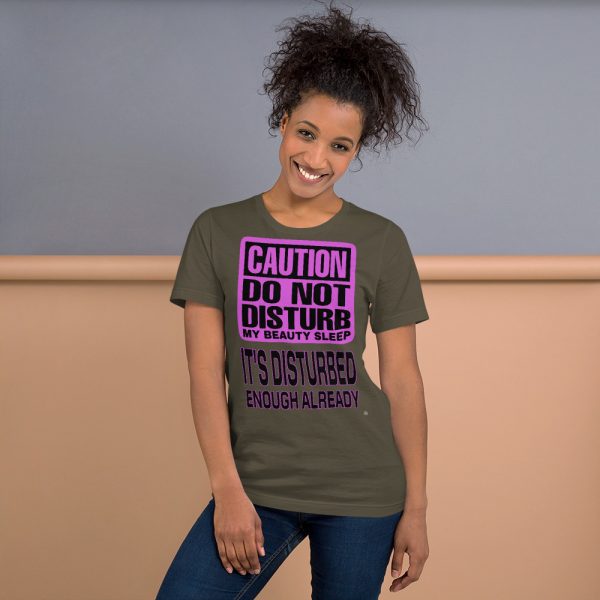 "DO NOT DISTURB MY BEAUTY SLEEP" Premium Dark Color T-Shirt - Image 4