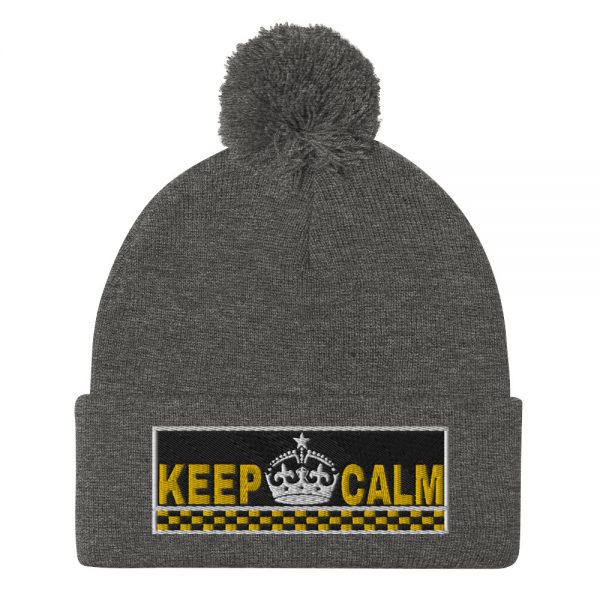 “KEEP CALM” Embroidered Pom-Pom Beanie - Image 6