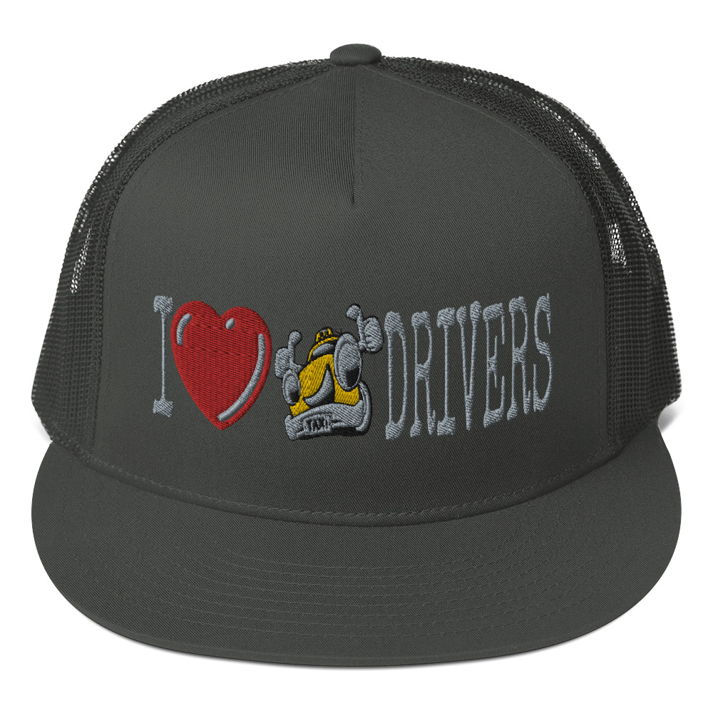 “I LOVE TAXI DRIVERS” Embroidered Yupoong Trucker Cap