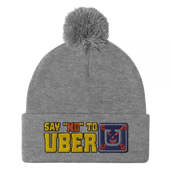“SAY NO TO UBER – v1” Embroidered Pom-Pom Beanie - Image 7