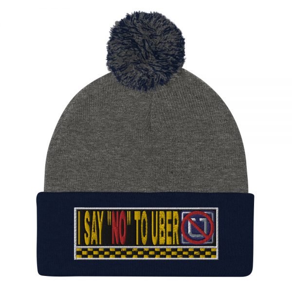 “I SAY NO TO UBER” Embroidered Pom-Pom Beanie - Image 3