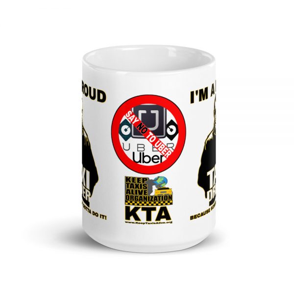 “I'M A PROUD TAXI DRIVER” Premium Glossy White Mug - Image 6