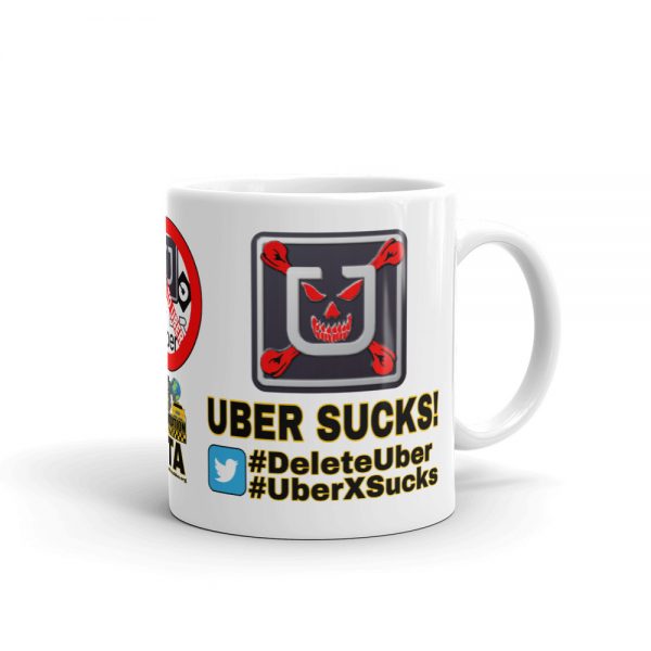 “UBER SUCKS!” Premium Glossy White Mug - Image 2
