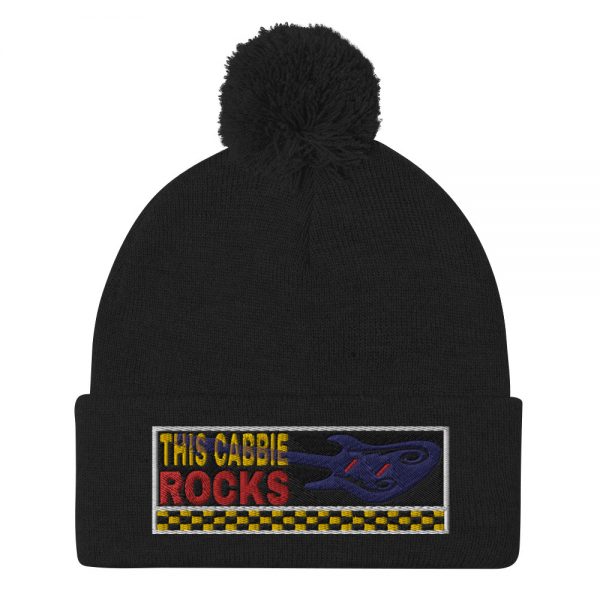 “THIS CABBIE ROCKS” Embroidered Pom-Pom Beanie - Image 2