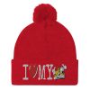 “I LOVE MY TAXI” Embroidered Pom-Pom Beanie - Image 10