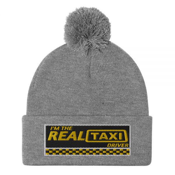 “I’M THE REAL TAXI DRIVER – v1” Embroidered Pom-Pom Beanie - Image 7