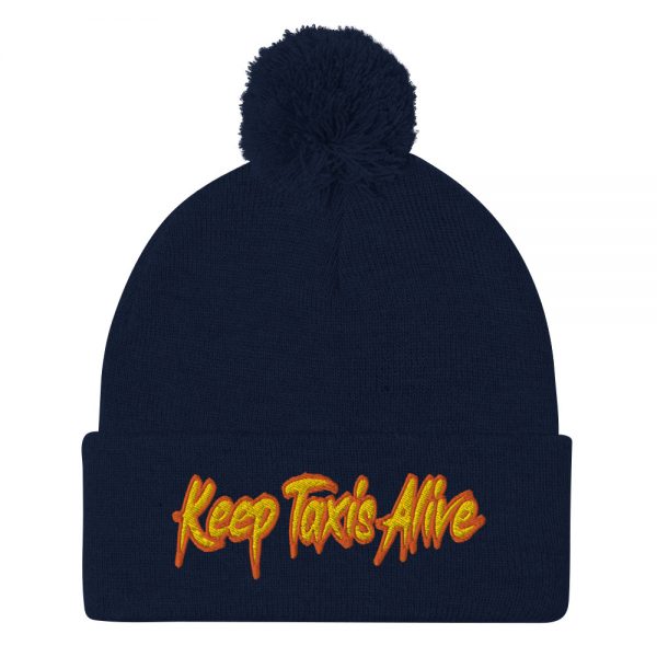 “KEEP TAXIS ALIVE – v2” Embroidered Pom-Pom Beanie - Image 6