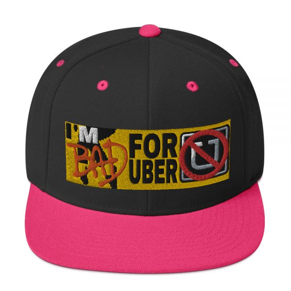 “I'M BAD FOR UBER” Embroidered Yupoong Snapback Hat - Image 4