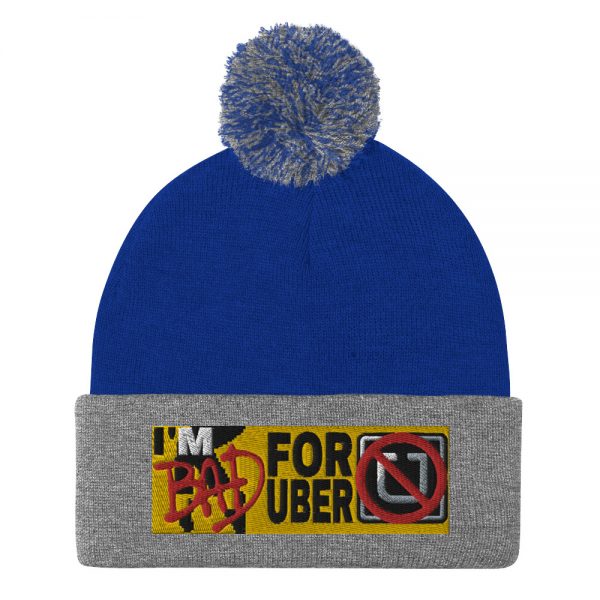 “I’M BAD FOR UBER” Embroidered Pom-Pom Beanie - Image 8