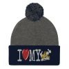“I LOVE MY TAXI” Embroidered Pom-Pom Beanie - Image 2