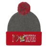 “I LOVE TAXI DRIVERS” Embroidered Pom-Pom Beanie - Image 5