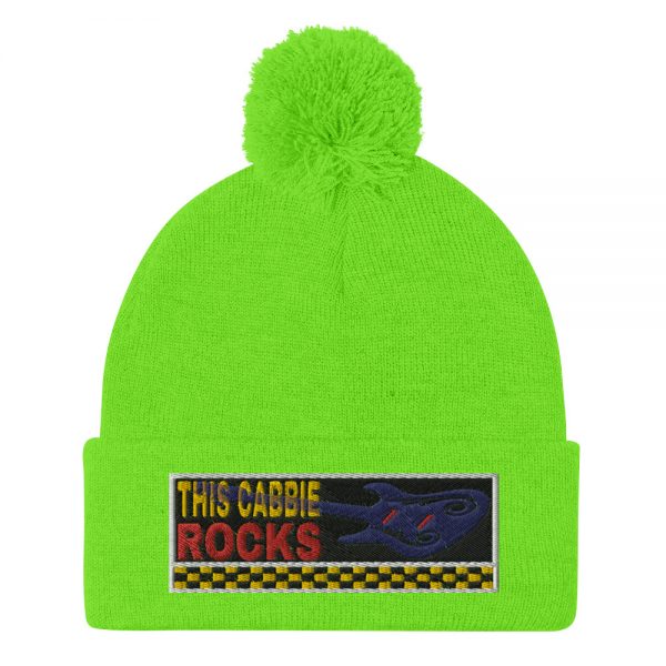 “THIS CABBIE ROCKS” Embroidered Pom-Pom Beanie - Image 9