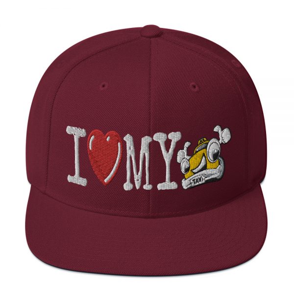 “I LOVE MY TAXI” Embroidered Yupoong Snapback Hat - Image 35