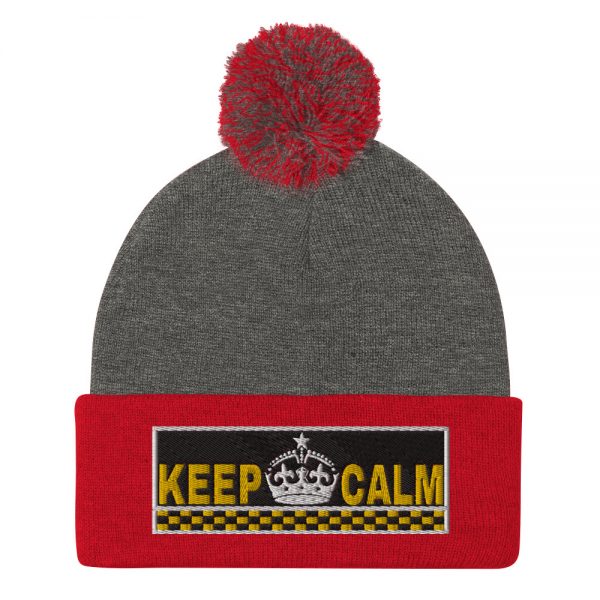 “KEEP CALM” Embroidered Pom-Pom Beanie - Image 5