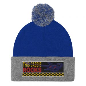 “THIS CABBIE ROCKS” Embroidered Pom-Pom Beanie