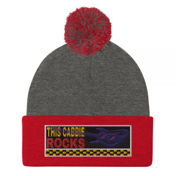 “THIS CABBIE ROCKS” Embroidered Pom-Pom Beanie - Image 5
