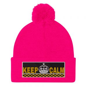 “KEEP CALM” Embroidered Pom-Pom Beanie