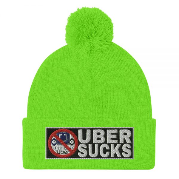 “UBER SUCKS” Embroidered Pom-Pom Beanie - Image 9