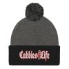 “CABBIES4LIFE” Embroidered Pom-Pom Beanie - Image 3