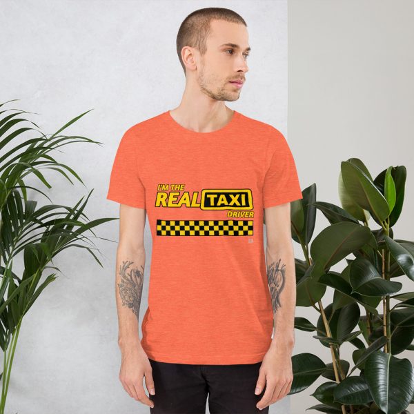 "I'M THE REAL TAXI DRIVER" Premium Dark Color T-Shirt - Image 8