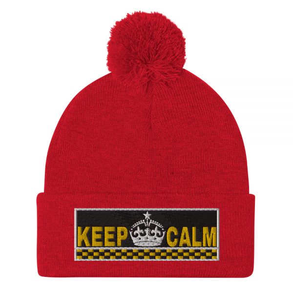 “KEEP CALM” Embroidered Pom-Pom Beanie - Image 11