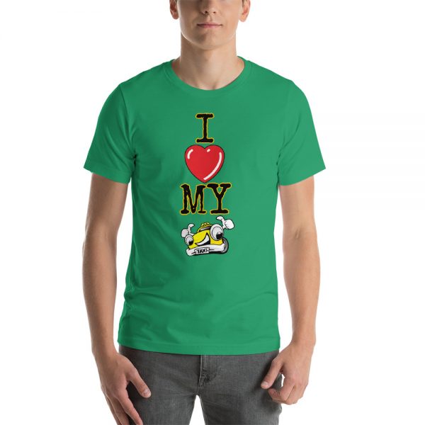 "I LOVE MY TAXI" Premium Dark Color T-Shirt - Image 8