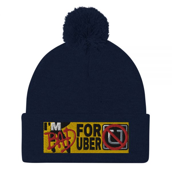 “I’M BAD FOR UBER” Embroidered Pom-Pom Beanie - Image 6