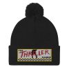 “THE THRILLER CABBIE” Embroidered Pom-Pom Beanie