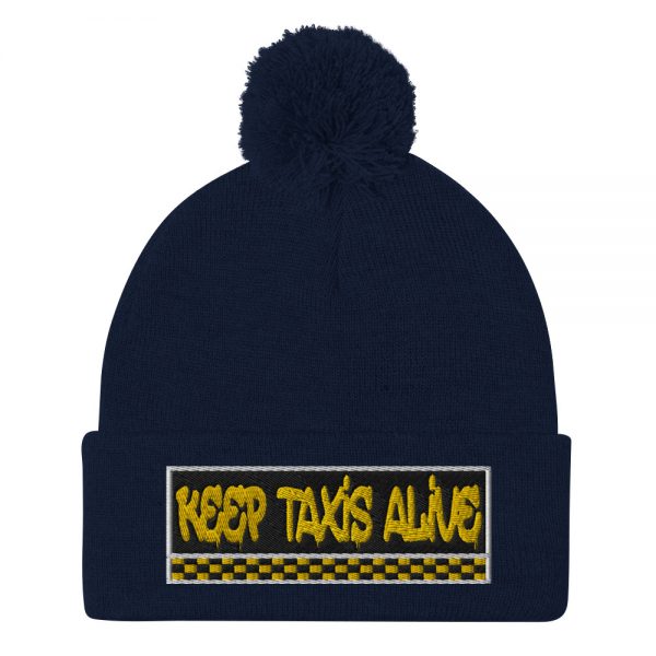 “KEEP TAXIS ALIVE – v3” Embroidered Pom-Pom Beanie - Image 7